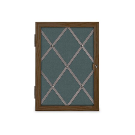 United Visual Products Sliding Door 8" Wood Framed Display Case, UVDC1650-OAK-BUFF UVDC1650-OAK-BUFF
